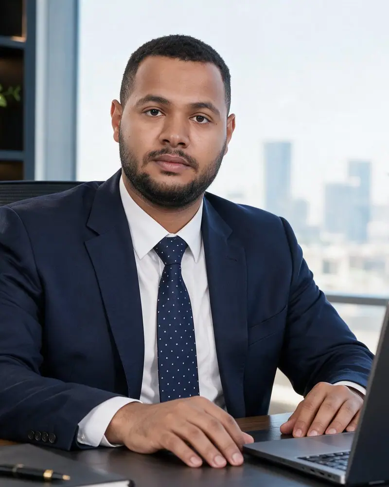 أحمد كمال الدين من فريق برو كاونت في مكتب الشركة بأبوظبي